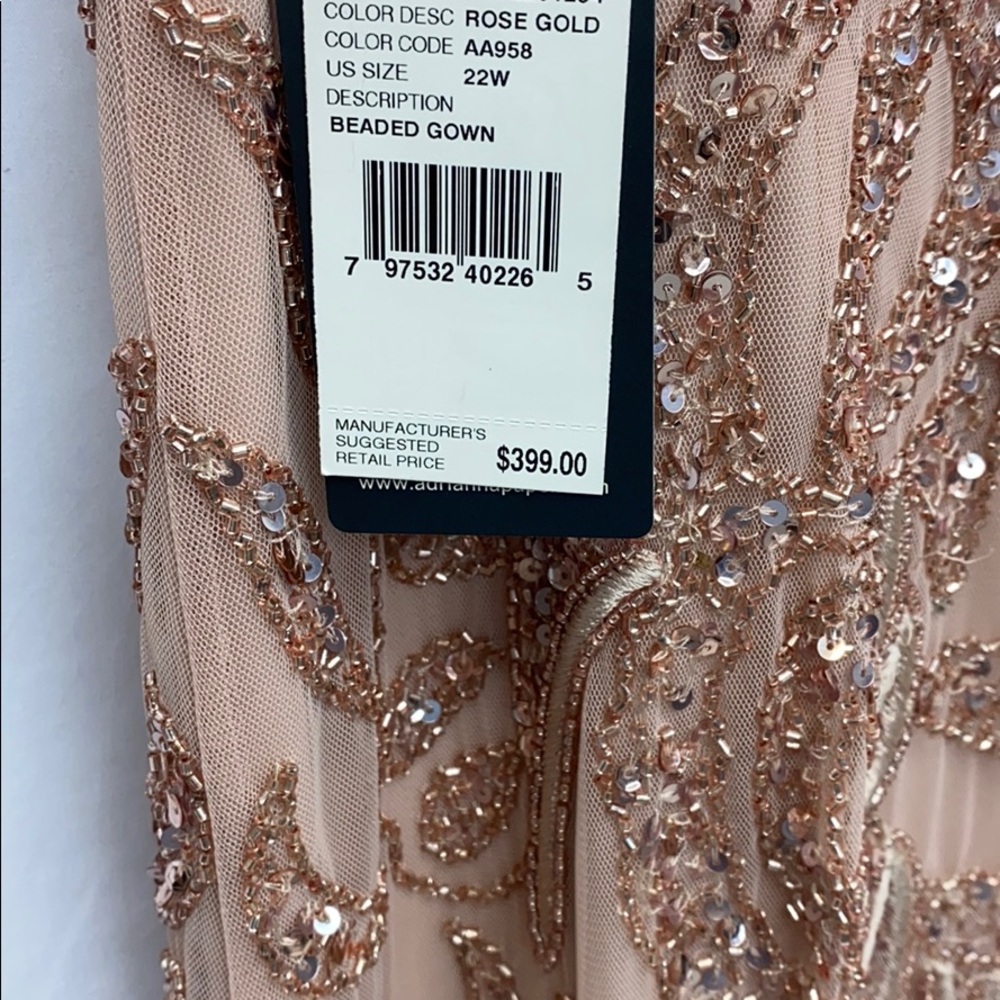 Adrianna-Papell PLUS size beaded sleeveless long gown - Picture 12 of 16